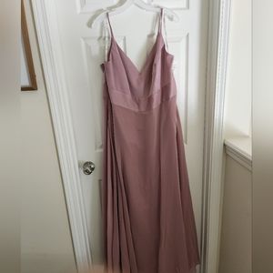 David's Bridal Plus Sized Bridesmaid Dress (Quartz color).